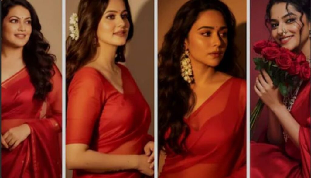 Transform Your Selfie Into a Vintage Bollywood-Style Red Saree Poster Using Google Gemini Nano Banana AI
